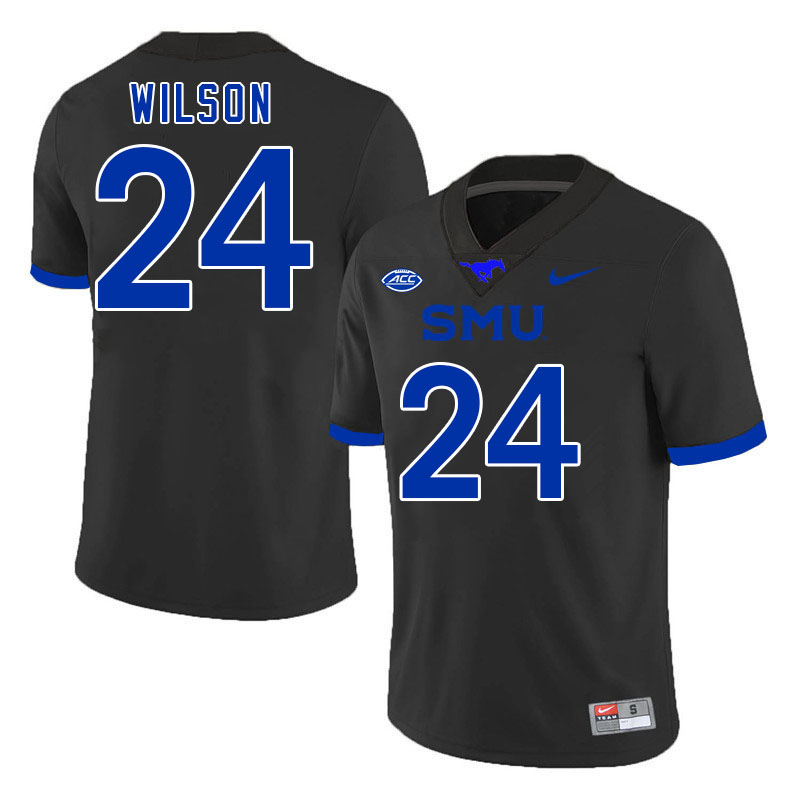 SMU Mustangs #24 Kobe Wilson Jersey College Football Uniforms-Black